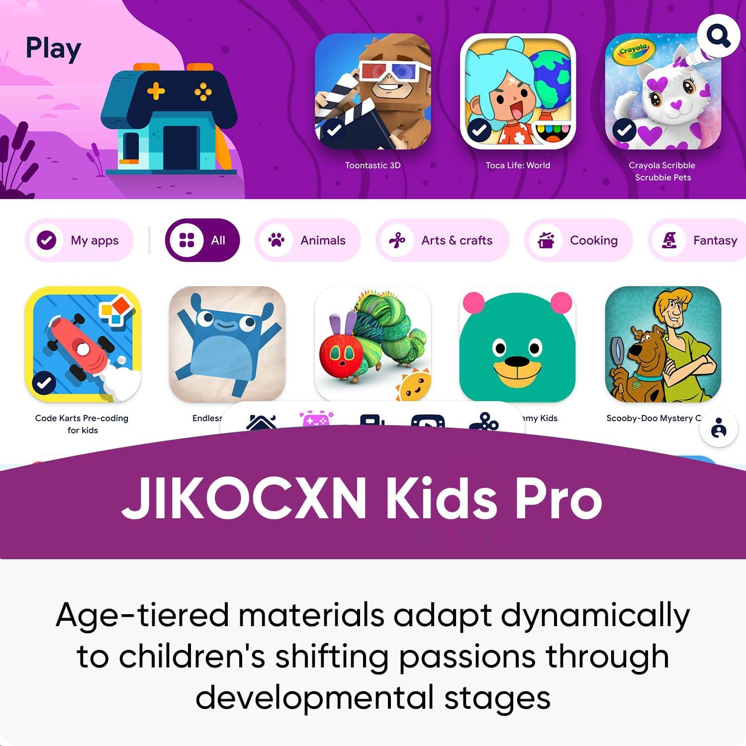 Kids Tablet, Android 16 Tablet for Kids 10 inch Octa-Core with Case, 24GB RAM 64GB ROM 1TB TF Card Expandable for Toddler Children, Parental Control, Dual Camera, BT5.0, WiFi, Gift (Purple)