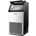 Commercial Ice Maker Machine,120lbs/24H Stainless Steel Under Counter Ice Machine with 33lbs Storage Bin, Freestanding Ice Maker for Home/Bar/Cafe/Restaurant