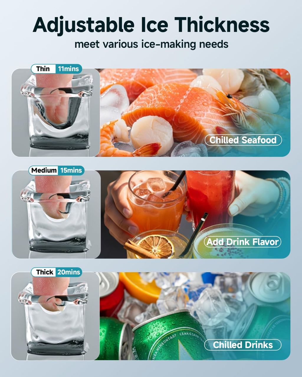 Commercial Ice Maker Machine,120lbs/24H Stainless Steel Under Counter Ice Machine with 33lbs Storage Bin, Freestanding Ice Maker for Home/Bar/Cafe/Restaurant